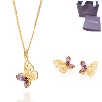 Kit Lindo Para Presente Rommanel Banhado A Ouro 18k