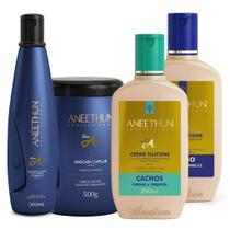 Kit Linha A Aneethun Com Creme De Silicone Cachos Hidratação