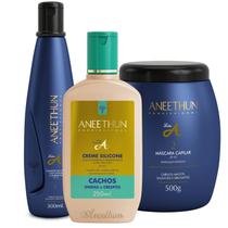 Kit Linha A Aneethun com Creme de Silicone Cachos Hidratação