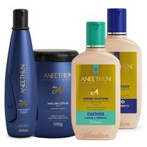 Kit Linha A Aneethun com Creme de Silicone Cachos Hidratação