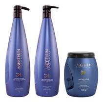 Kit Linha A Aneethun-shamp E Creme De Silicone1l+ Masc 500g