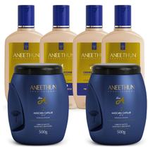 Kit Linha A Creme de Silicone 4x250ml Máscara 2x500g Aneethu