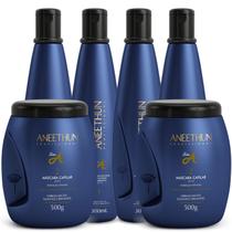 Kit Linha A Profissional Shampoo 4x300ml + Mascara 2x500g - Aneethun