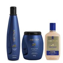 Kit Linha A Shampoo Mascara Capilar Creme Silicone Aneethun