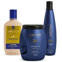Kit Linha A Silicone E Tutano Shampoo Mascara Creme Aneethun