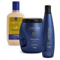 Kit Linha A - Silicone E Tutano - Shampoo + Mascara + Creme