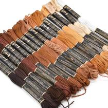 Kit Linha Anchor Mouline 16 Cores + Receita - Tons de Marrom