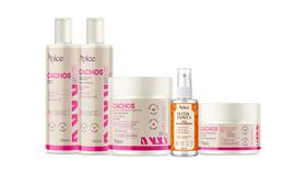 Kit Linha Cachos Shampoo Gelatina Ativador Máscara e Óleo Nutri Waves Apice Kit Linha Cachos Shampoo Gelatina Ativador Máscara e Óleo Nutri Waves Apice