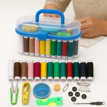 Kit Linha de Costura Completo Com Agulhas Tesoura Botões Fita Metrica Alfinete Para Reparo em Roupas