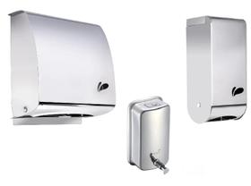 Kit Linha Inox Dispenser E Toalheiro E Papel Higiênico