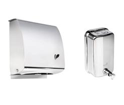 Kit Linha Inox Dispenser Sabonete + Toalheiro Inox Polido