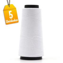 Kit Linha para Costura Reta 120 Trichê Branca - 1300 metros 5 unidades