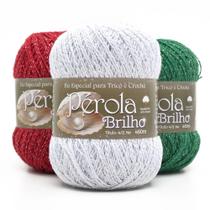 Kit Linha Pérola Brilho Natal Prata - 3 Cores Kit Linha Pérola Brilho Natal Prata - 3 Cores