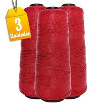 Kit Linha Princesa Moda 500m Vermelho Incomfio - 3 unidades Kit Linha Princesa Moda 500m Vermelho Incomfio - 3 unidades