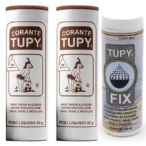 Kit Linha Tupy 2 Corante + 1 Fixador Tupy Fix para Tingir Roupa DIVERSAS CORES