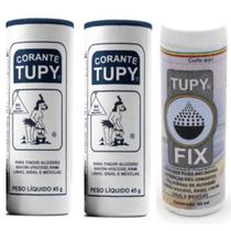 Kit Linha Tupy 2 Corante Azul Marinho + 1 Fixador Tupy Fix para Tingir Roupa DIVERSAS CORES