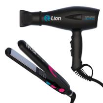 Kit Lion Tutti Secador Silenciar + Prancha Rosa 420F 220V