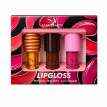 Kit Lip Gloss Chocolate Morango e Mel -Sasa Beauty