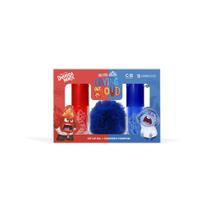 Kit Lip Oil Raiva Cereja + Lip Oil Tristeza Blueberry + Chaveiro Pompom, Com Vitamina E, Manteiga de Karité e D-Pantenol