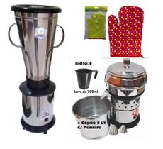 kit Liquidificador 2lt alta rotação 220v, Extrator de Suco Laranja 500w Biv