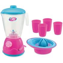 Kit Liquidificador com Manivela, Espremedor e Copos Brinquedo Diversão para crianças infantil meninas
