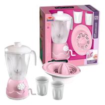 Kit Liquidificador Infantil Le Chef Espremedor Manual Copos Brinquedo Cozinhar Criança Forminha Talheres Imaginação Educativo Presente