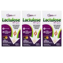 Kit Líquido Lactulose Sabor Ameixa Com 3 Caixas De 120ml Cada