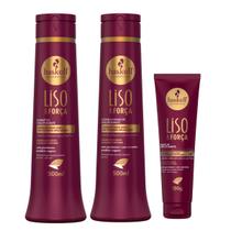 Kit Liso Com Força Haskell Shampoo e Condicionador 500ml + Leave In Disciplinante 150g