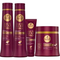 Kit Liso com Força Haskell Tratamento Disciplinante Linha Completa 4 Produtos