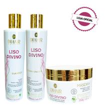 Kit Liso Divino Shampoo 300ml, Condicionador 300ml e Máscara 250g - DIHAIR Kit Liso Divino Shampoo 300ml, Condicionador 300ml e Máscara 250g - DIHAIR