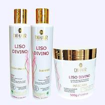 Kit Liso Divino Shampoo 300ml, Condicionador 300ml e Máscara 500g - DIHAIR