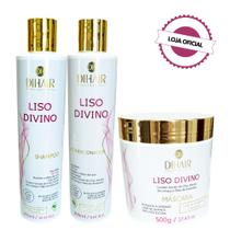 Kit Liso Divino Shampoo 300ml, Condicionador 300ml e Máscara 500g - DIHAIR