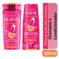 Kit Liso dos Sonhos Elseve com 1 Shampoo 400ml Efeito Botox + 1 Condicionador 400ml - L'Oreal Paris