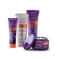 Kit Liso Intenso Eudora Shampoo + Cond + Masc + Leave In Siàge