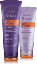 Kit Liso Intenso Eudora Siàge Sem Sal Shampoo 250ml + Condicionador 200ml Tratamento Disciplinante Hidratante Uso Diário Controle Frizz