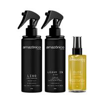 Kit Liso + Leave-in + Óleo Reparador Amazônico Care