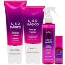 Kit Liso Mágico 1 Shampoo 240ml 1 Condicionador 200ml 1 Fluido 200ml 1 Óleo 30ml Lowell Kit Liso Mágico 1 Shampoo 240ml 1 Condicionador 200ml 1 Fluido 200ml 1 Óleo 30ml Lowell