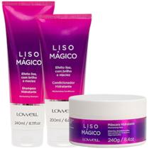 Kit Liso Mágico 1 Shampoo 240ml 1 Condicionador 200ml 1 Máscara 240g Lowell