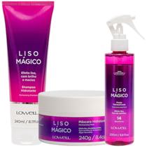 Kit Liso Mágico 1 Shampoo 240ml 1 Máscara 240g 1 Fluido 200ml Lowell