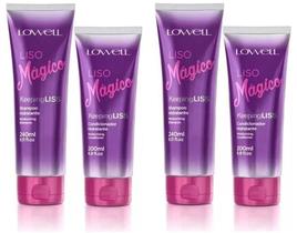 Kit Liso Mágico 4 Produtos - 2 Shampoos 240ml + 2 Condicionadores 200ml - Lowell