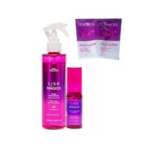 Kit Liso Mágico Efeito Liso Livre de Química Fluido Termoativado 200 ml + Óleo Disciplinante 30 ml Lowell