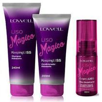 Kit Liso Magico Lowell Shampoo + Condicionador + Oleo Disciplinante