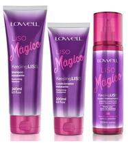 Kit Liso Mágico SH 240ml + CD 200ml + Fluido 200ml - Lowell