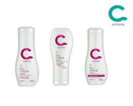 Kit Liso Nobre Amavia Shampoo Condicionador Leave-in Cabelo