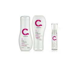 Kit Liso Nobre Shampoo Condicionador Serum Amavia Cabelo