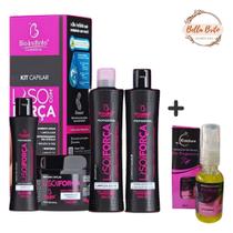 Kit liso perfeito com kit capilar liso com força e óleo reparador de pontas pós progressiva
