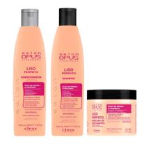 Kit Liso Perfeito Shampoo Condicionador e Mascara Salon Opus