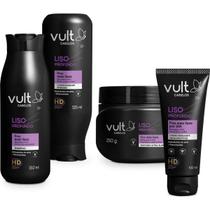 Kit Liso Profundo Shampoo + Condicionador + Máscara + Creme Defrizante - Vult