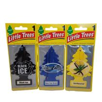 Kit Little Trees Black Ice, New Car e Vanillaroma
