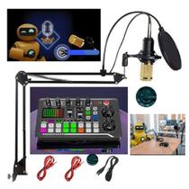 Kit Live Podcast Para Criador de Conteudo Midia Digital F988 Mic Condensador